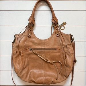 LUCKY Brand Handbag Purse Tan Leather Crossbody Fringe Tassels